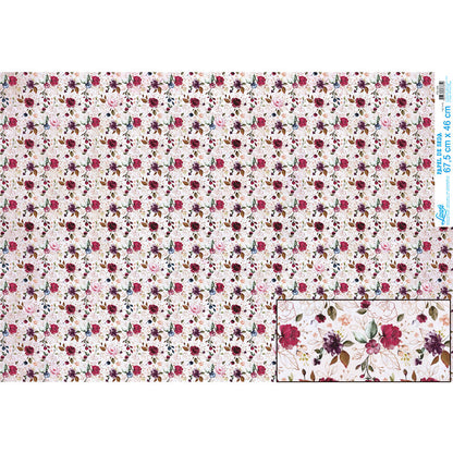 Papel Seda Litoarte PSL-030 Memorias Vintage Flores 67,5x46cm - Palácio da Arte