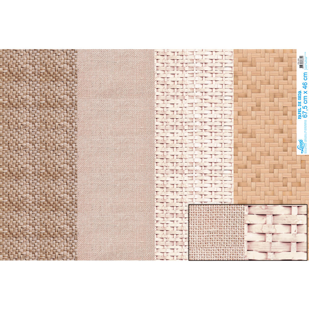 Papel Seda Litoarte PSL-035 Palha 67,5x46cm - Palácio da Arte