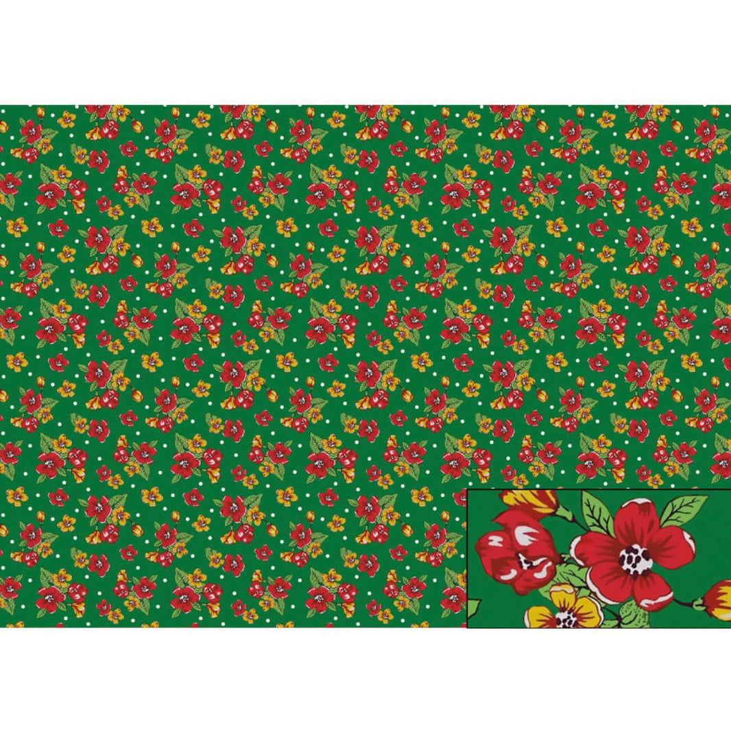 Papel Seda Litoarte PSL-048 Chita Fundo Verde 67,5x46cm - Palácio da Arte