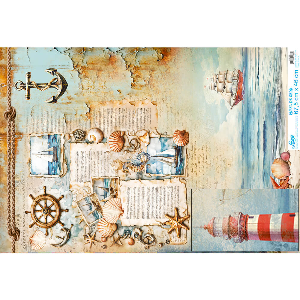 Papel Seda Litoarte PSL-050 Mar Doce Lar 67,5x46cm - Palácio da Arte