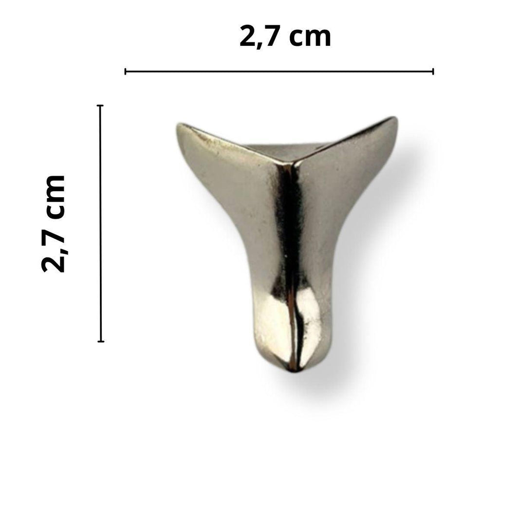 Pezinho Águia em Metal Niquel 2,7x2,7cm Kit com 4 peças - Palácio da Arte