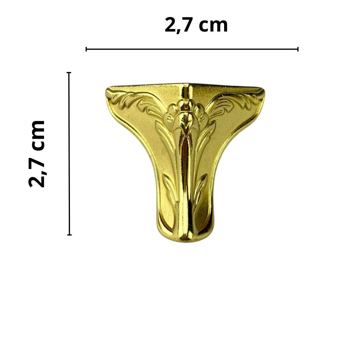 Pezinho Águia Tulipa em Metal Dourado 2,7x2,7cm Kit com 4 peças - Palácio da Arte