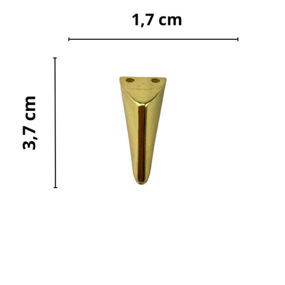 Pezinho Cantoneira Arredondado em Metal Dourado 1,7x3,7cm Kit com 4 peças - Palácio da Arte
