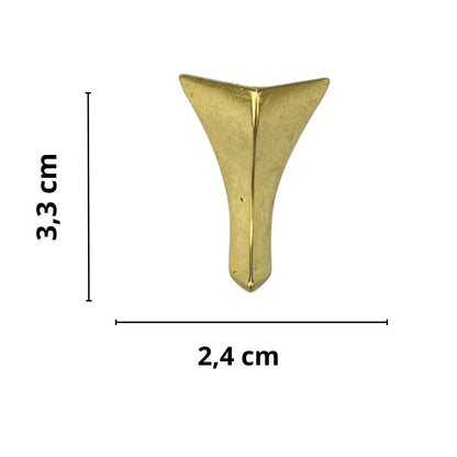 Pezinho Cantoneira Curvada em Metal Dourado G 3,3x2,4cm Kit com 4 peças - Palácio da Arte