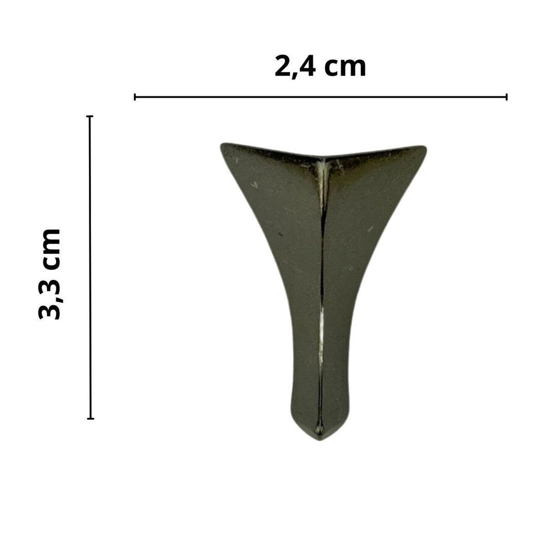 Pezinho Cantoneira Curvada G em Metal Grafite 3,3x2,4cm Kit com 4 peças - Palácio da Arte