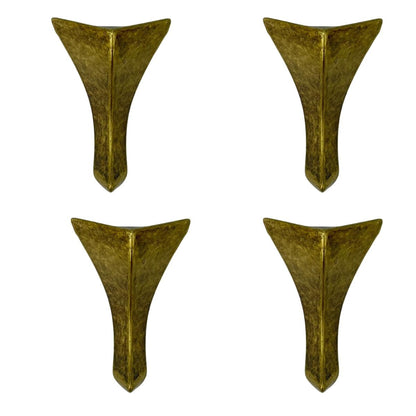 Pezinho Cantoneira Curvada P em Metal Ouro Velho 2,7x1,9cm Kit com 4 peças - Palácio da Arte