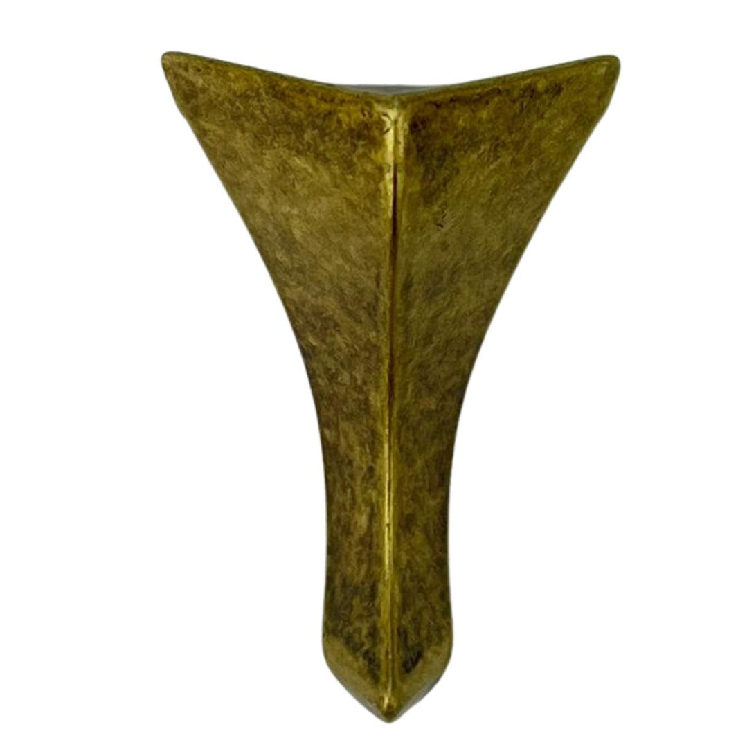 Pezinho Cantoneira Curvada P em Metal Ouro Velho 2,7x1,9cm Kit com 4 peças - Palácio da Arte