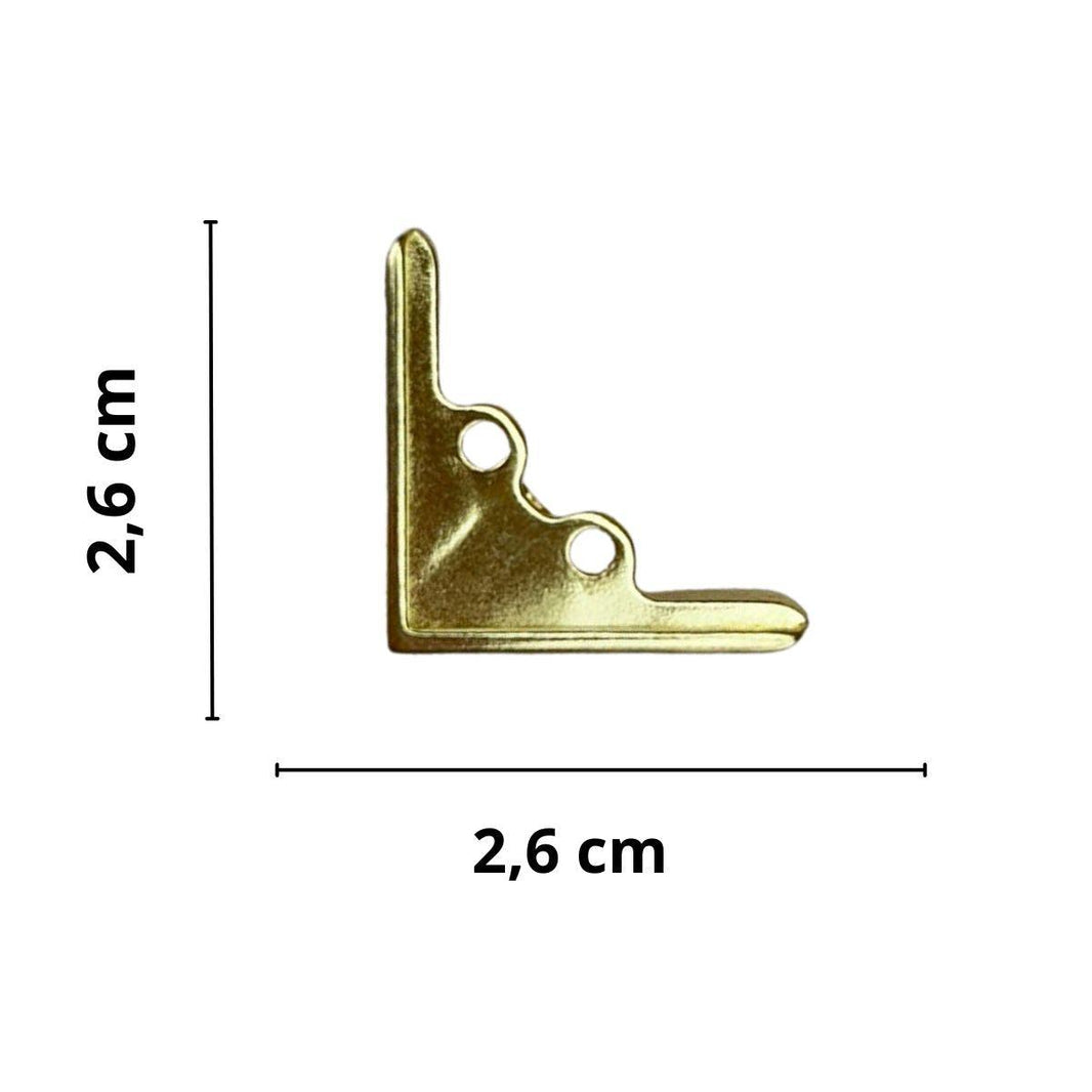 Pezinho Cantoneira Ovalada em Metal Dourado 2,6x2,6cm Kit com 4 Peças - Palácio da Arte