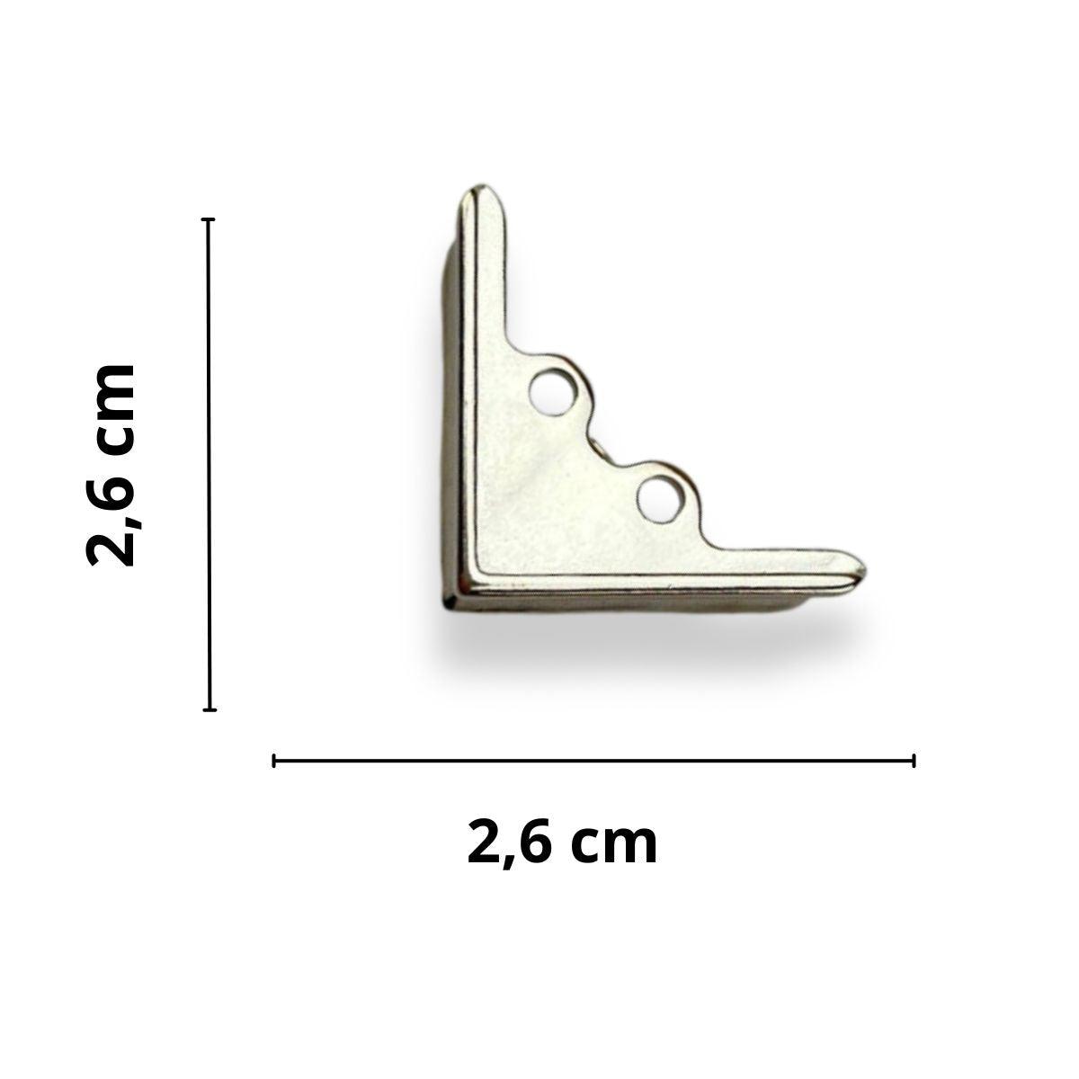 Pezinho Cantoneira Ovalada em Metal Niquel 2,6x2,6cm Kit com 4 peças - Palácio da Arte