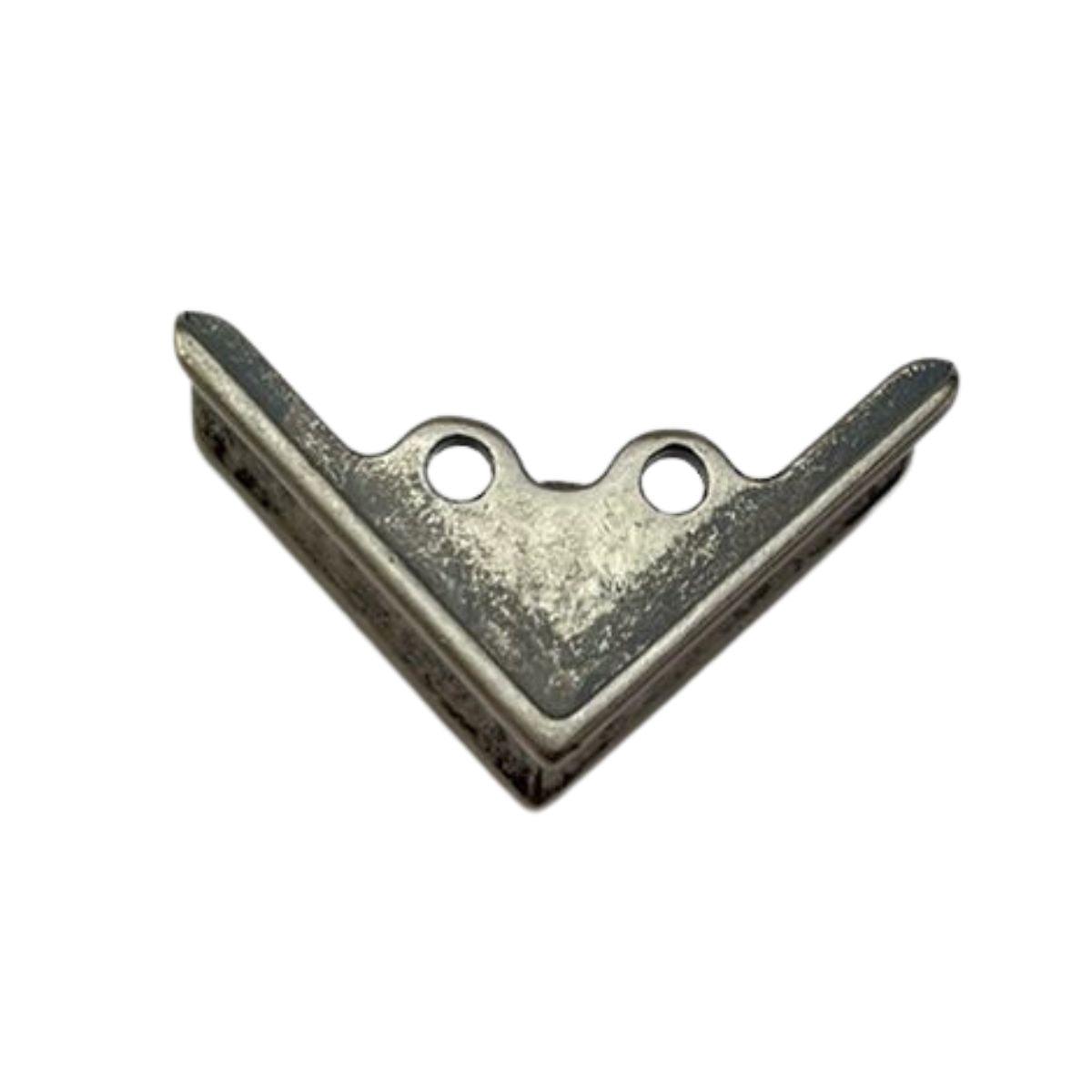 Pezinho Cantoneira Ovalada em Metal Prata Velho 2,6x2,6cm Kit com 4 peças - Palácio da Arte