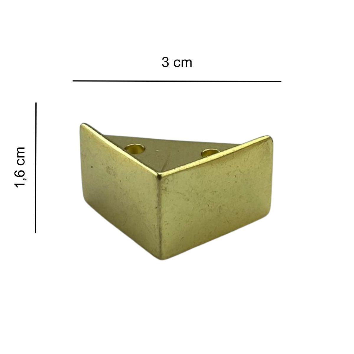Pezinho Cantoneira Reta em Metal Dourado 2,1x2,1cm Kit com 4 peças - Palácio da Arte