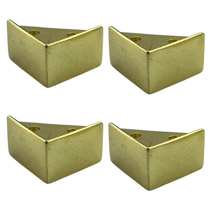 Pezinho Cantoneira Reta em Metal Dourado 2,1x2,1cm Kit com 4 peças - Palácio da Arte