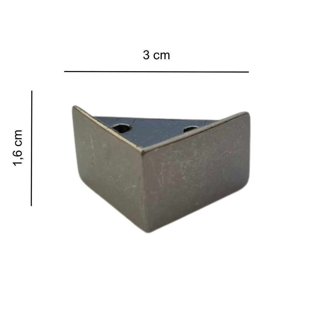 Pezinho Cantoneira Reta em Metal Grafite 2,1x2,1cm Kit com 4 peças - Palácio da Arte
