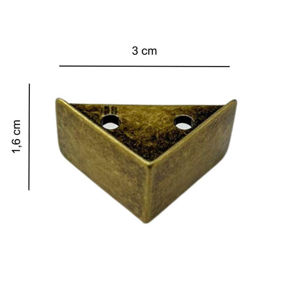 Pezinho Cantoneira Reta em Metal Ouro Velho 2,1x2,1cm Kit com 4 peças - Palácio da Arte