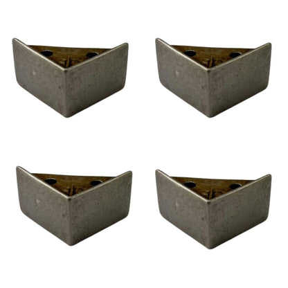 Pezinho Cantoneira Reta em Metal Prata Velho 2,1x2,1cm Kit com 4 peças - Palácio da Arte