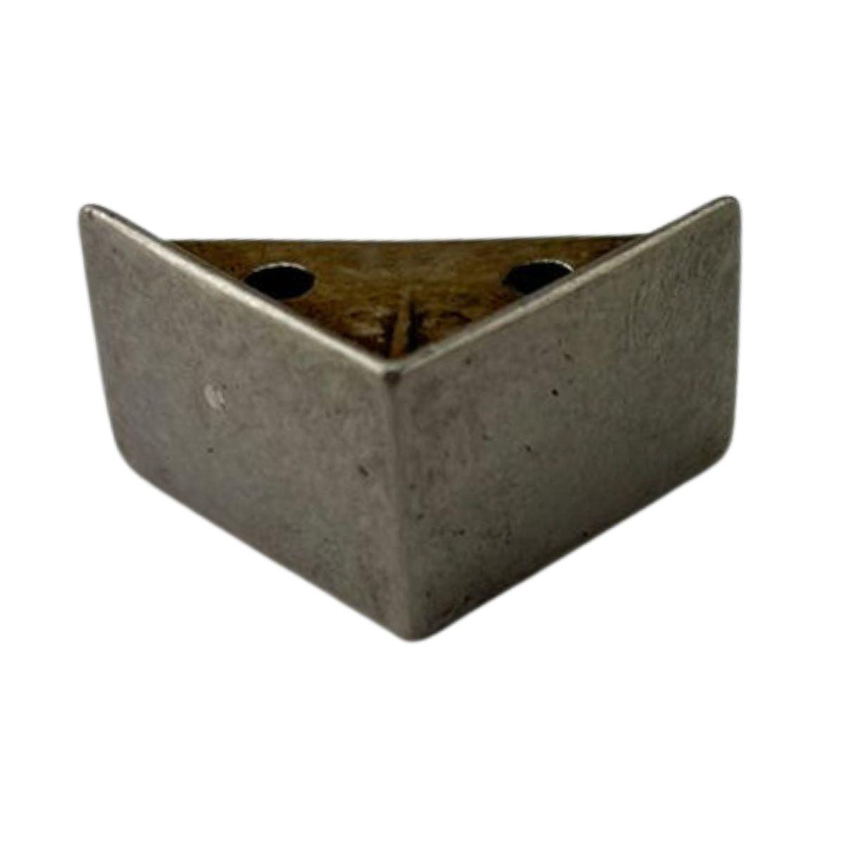 Pezinho Cantoneira Reta em Metal Prata Velho 2,1x2,1cm Kit com 4 peças - Palácio da Arte