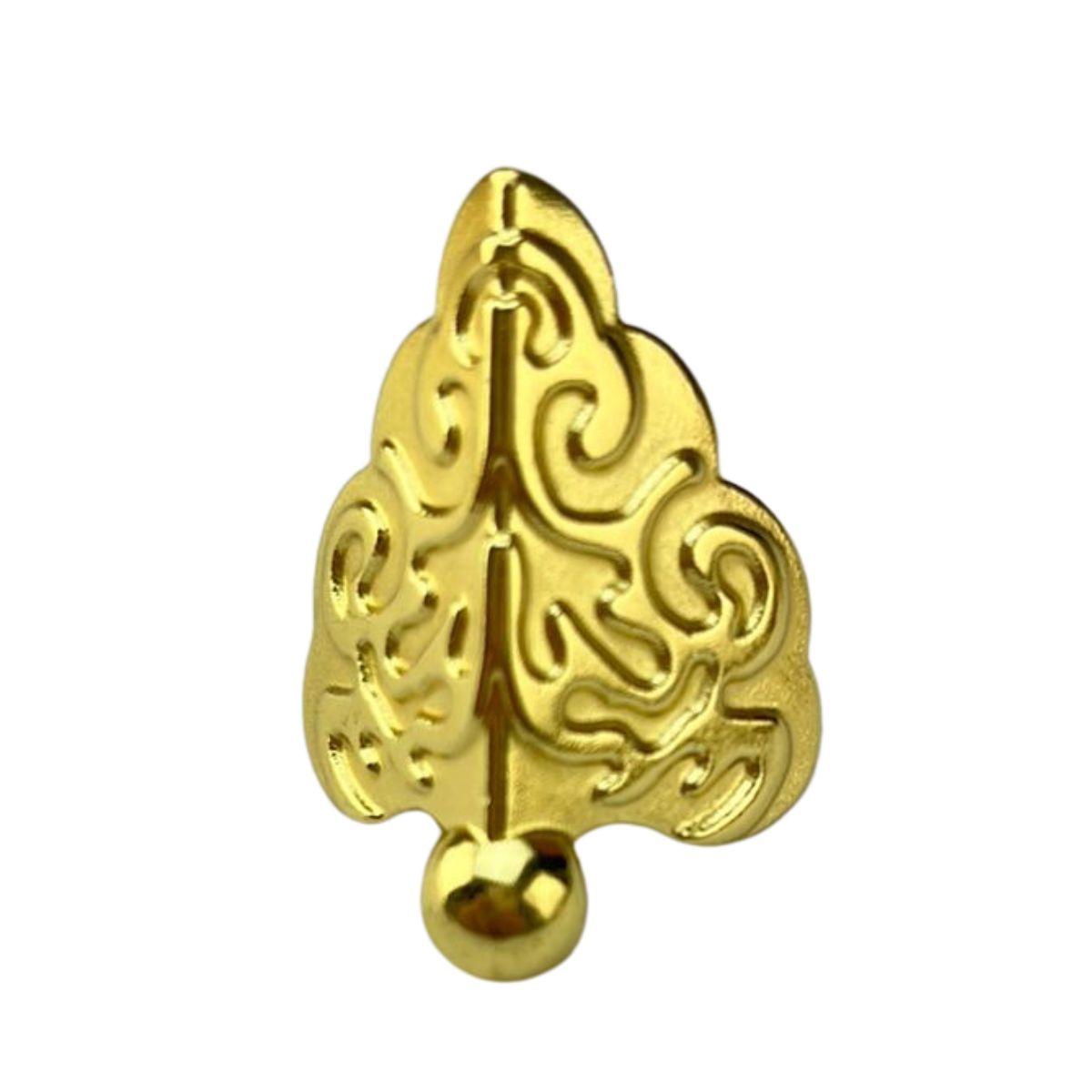 Pezinho Cantoneira Romano em Metal Dourado P 2,8x2,2cm Kit com 4 peças - Palácio da Arte