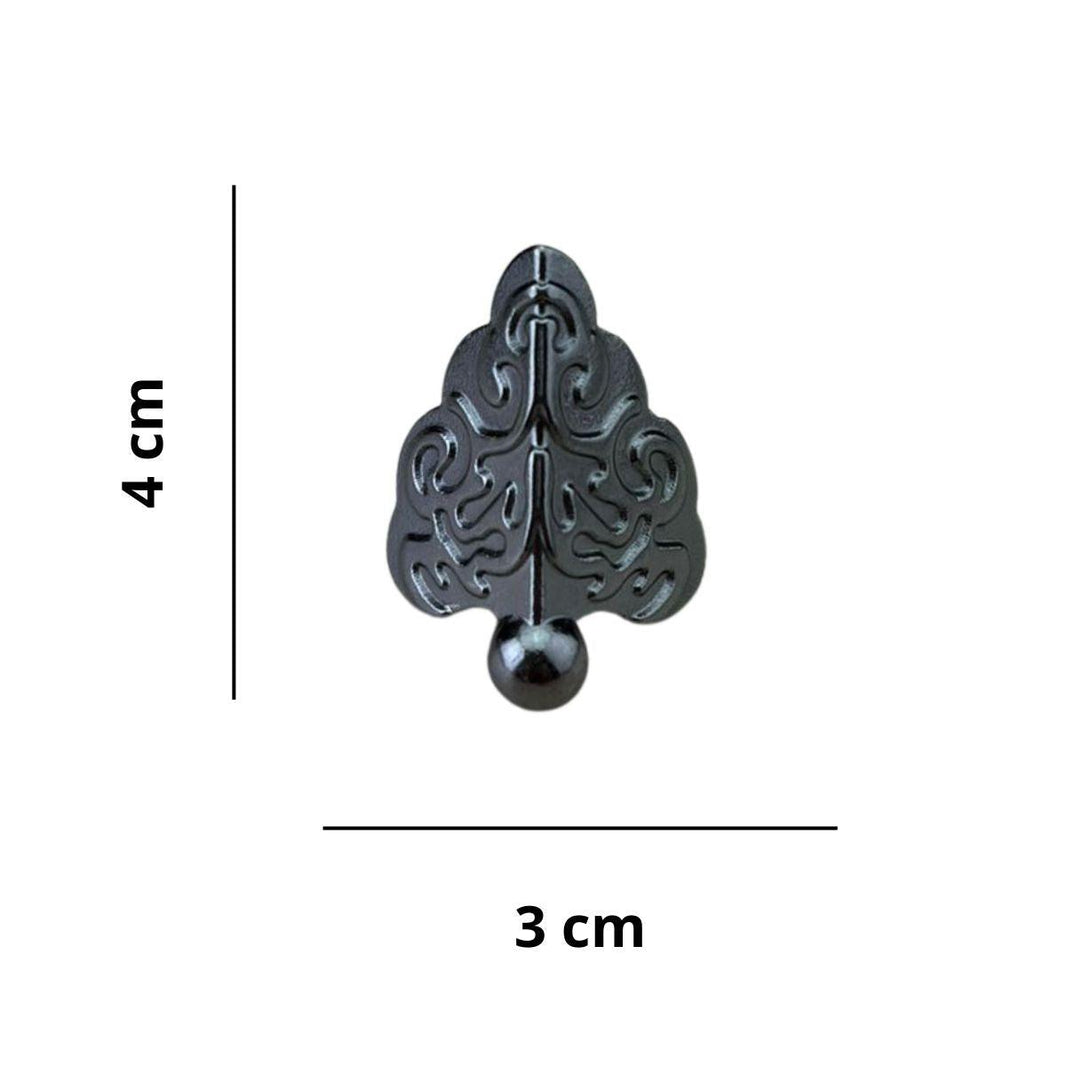 Pezinho Cantoneira Romano em Metal Grafite G 3x4cm Kit com 4 peças - Palácio da Arte