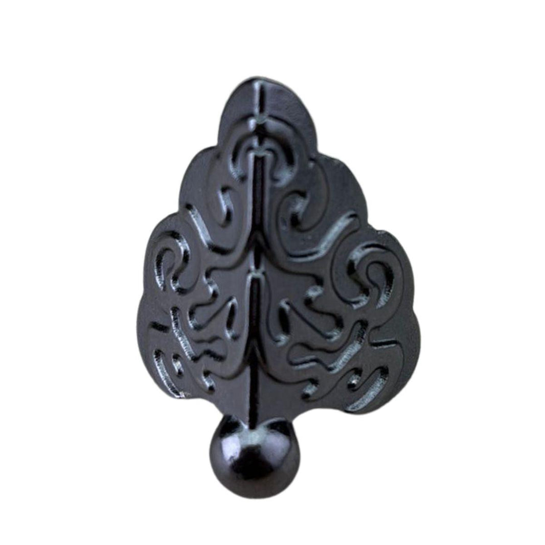 Pezinho Cantoneira Romano em Metal Grafite G 3x4cm Kit com 4 peças - Palácio da Arte