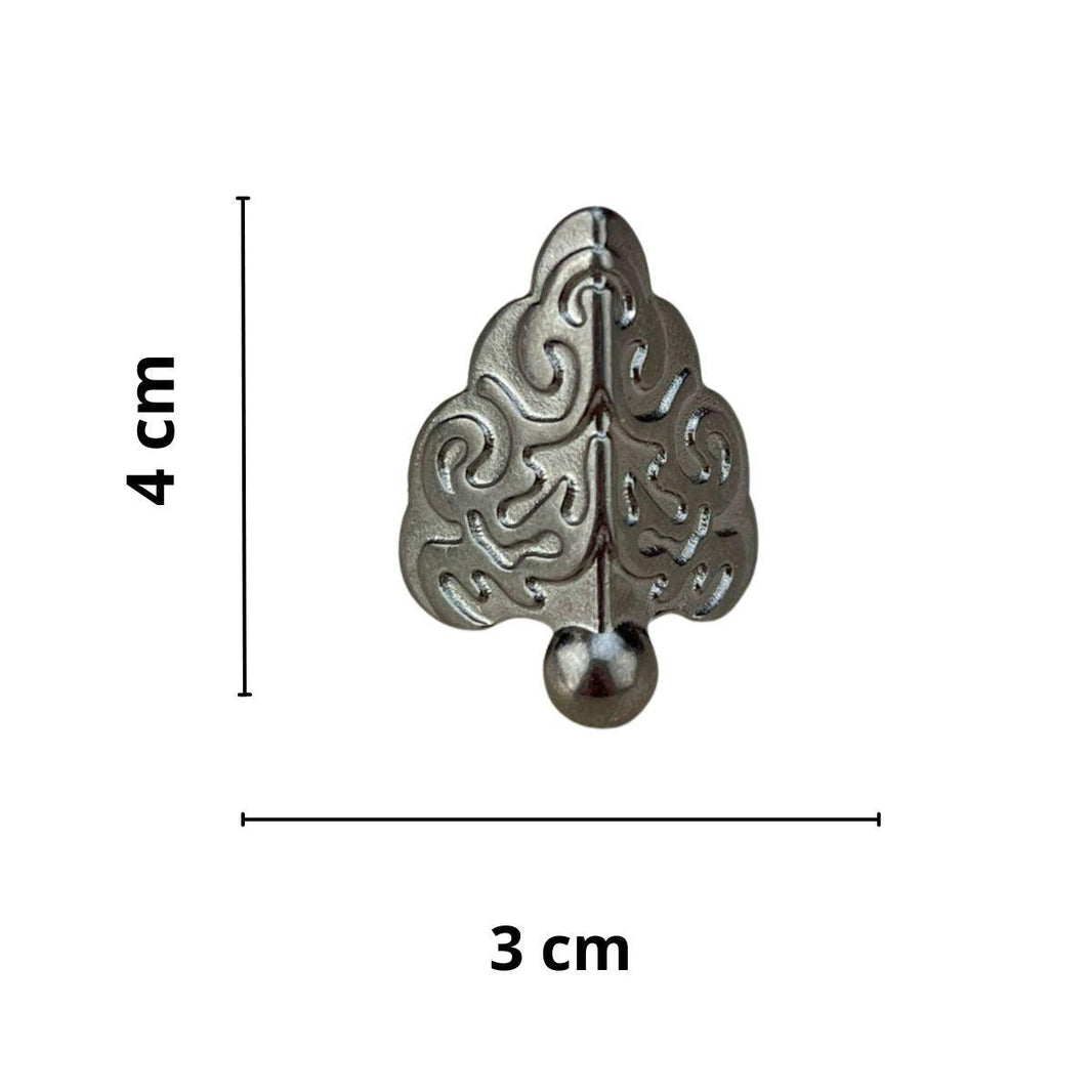 Pezinho Cantoneira Romano em Metal Niquel G 3x4cm Kit com 4 peças - Palácio da Arte
