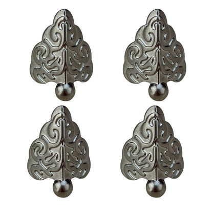 Pezinho Cantoneira Romano em Metal Niquel P 2,8x2,2cm Kit com 4 peças - Palácio da Arte