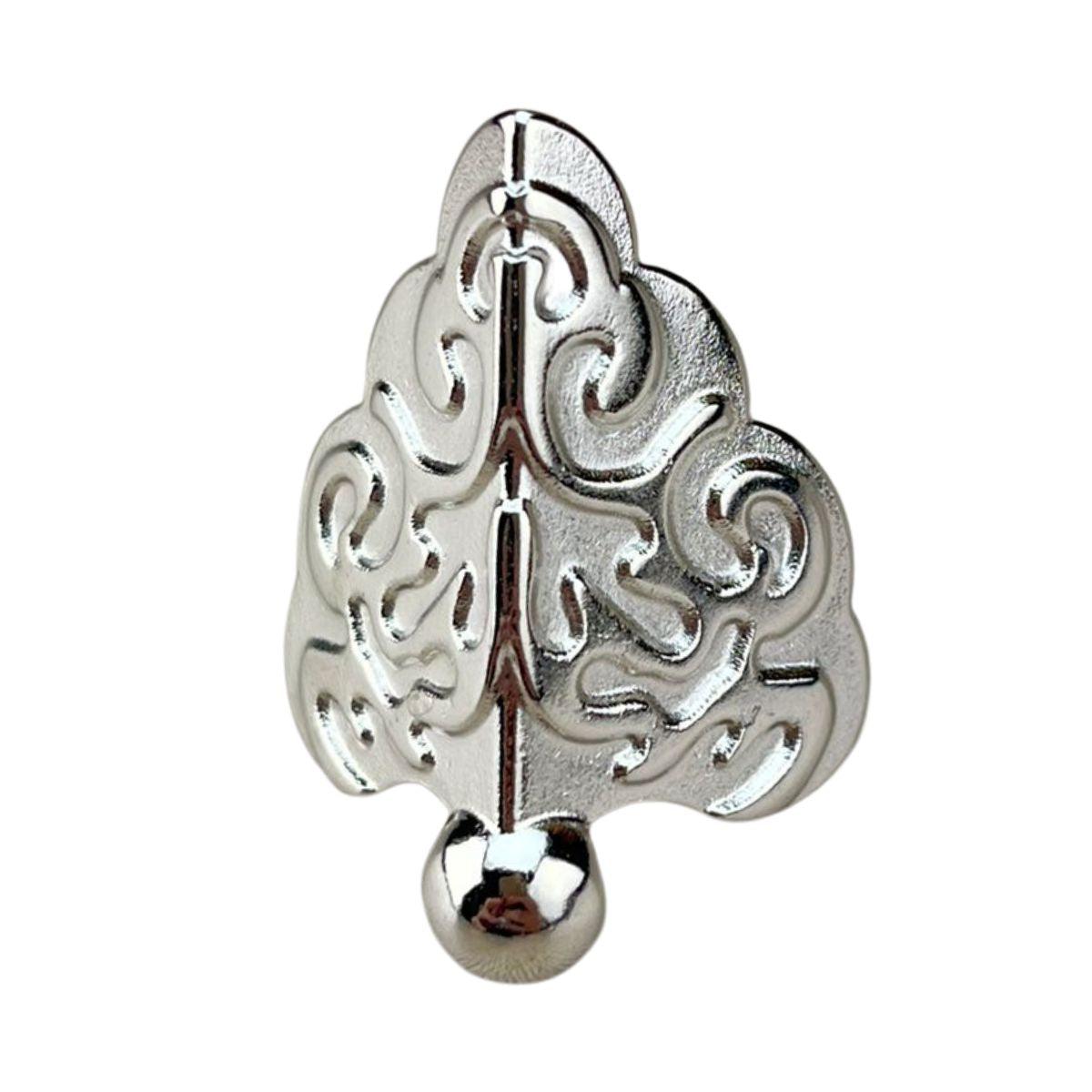 Pezinho Cantoneira Romano em Metal Niquel P 2,8x2,2cm Kit com 4 peças - Palácio da Arte