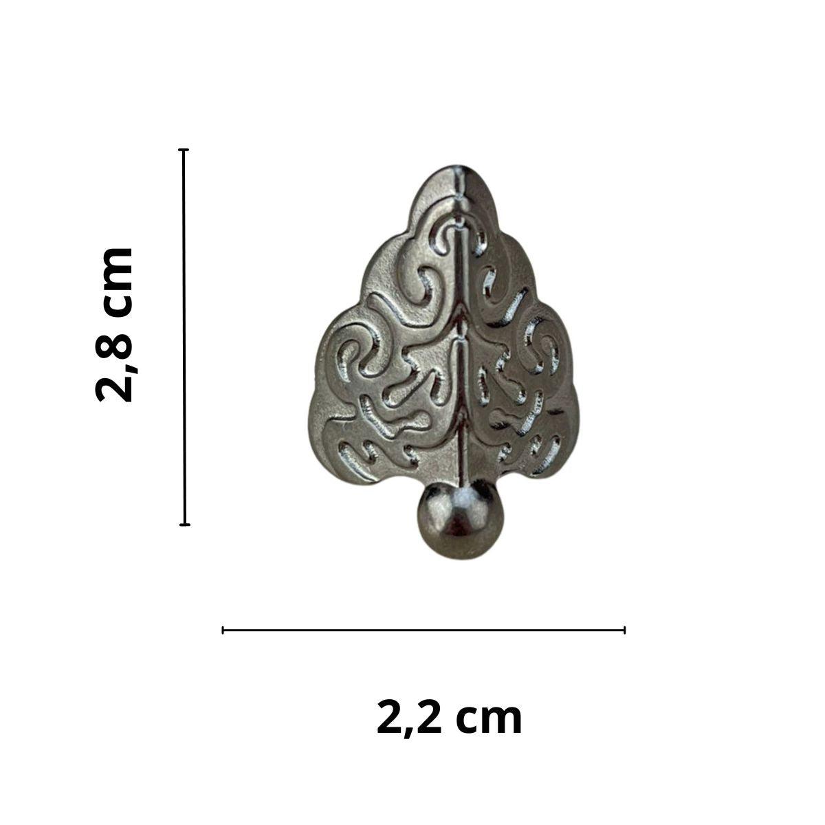 Pezinho Cantoneira Romano em Metal Niquel P 2,8x2,2cm Kit com 4 peças - Palácio da Arte