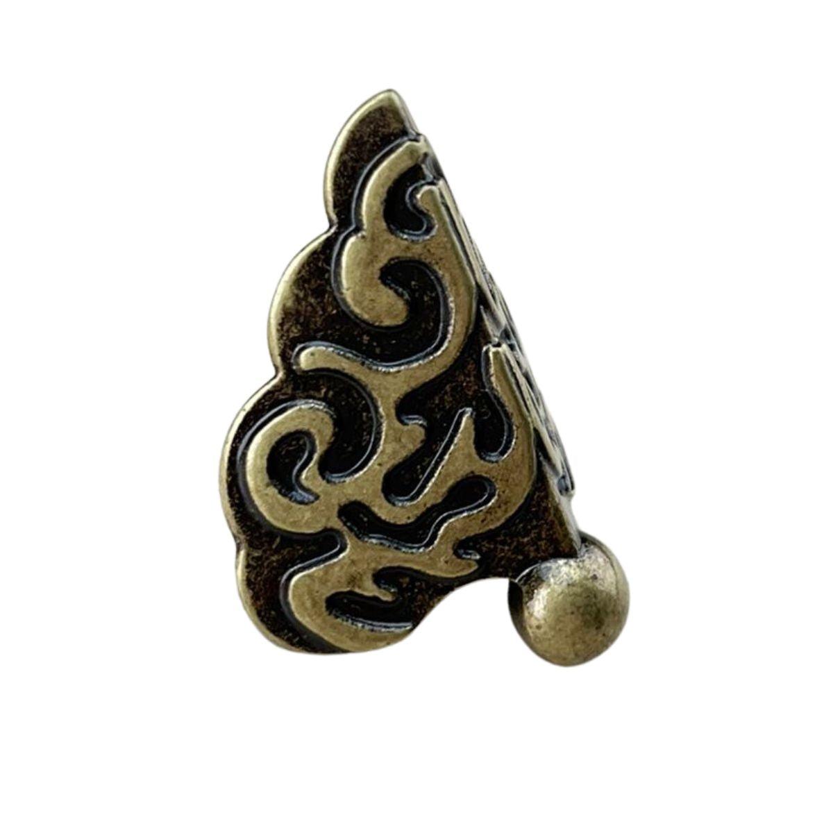 Pezinho Cantoneira Romano em Metal Ouro Velho P 2,8x2,2cm Kit com 4 peças - Palácio da Arte