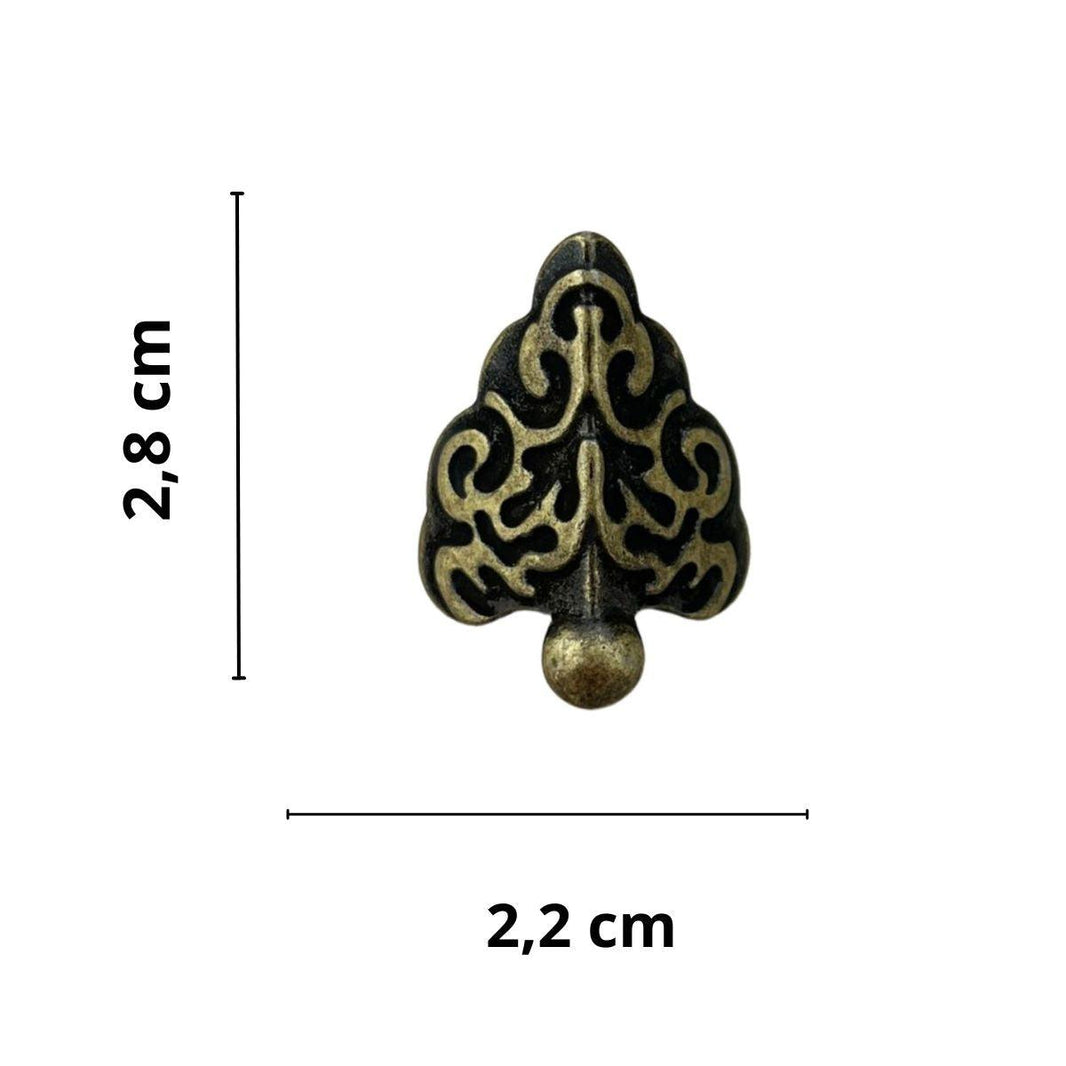 Pezinho Cantoneira Romano em Metal Ouro Velho P 2,8x2,2cm Kit com 4 peças - Palácio da Arte