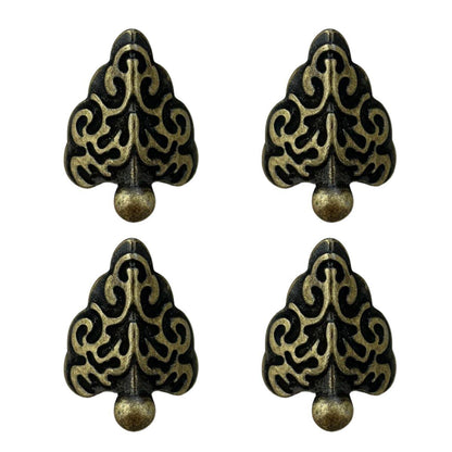 Pezinho Cantoneira Romano em Metal Ouro Velho P 2,8x2,2cm Kit com 4 peças - Palácio da Arte