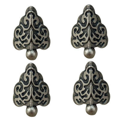 Pezinho Cantoneira Romano em Metal Prata Velha G 3x4cm Kit com 4 peças - Palácio da Arte