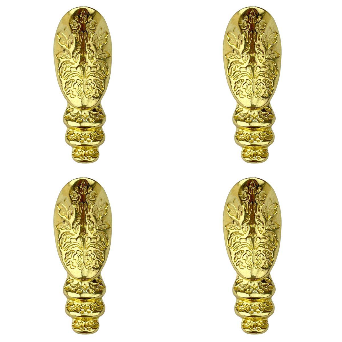 Pezinho Egípcio Bota em Metal Dourado 1,8x4,5cm Kit com 4 peças - Palácio da Arte