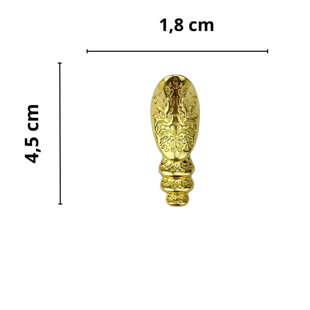 Pezinho Egípcio Bota em Metal Dourado 1,8x4,5cm Kit com 4 peças - Palácio da Arte