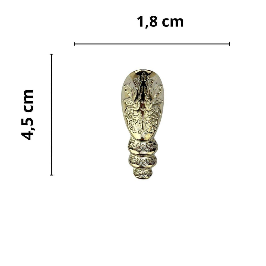 Pezinho Egípcio Bota em Metal Niquel 1,8x4,5cm Kit com 4 peças - Palácio da Arte