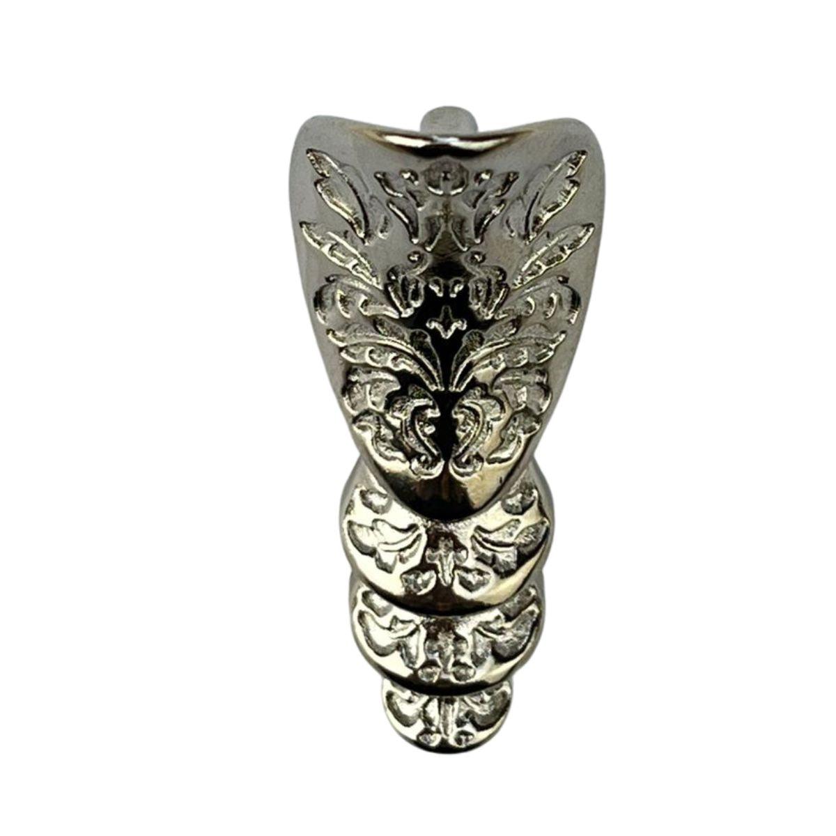 Pezinho Egípcio Bota em Metal Niquel 1,8x4,5cm Kit com 4 peças - Palácio da Arte