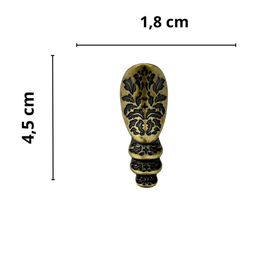 Pezinho Egípcio Bota em Metal Ouro Velho 1,8x4,5cm Kit com 4 peças - Palácio da Arte