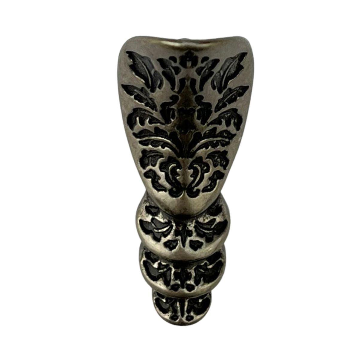 Pezinho Egípcio Bota em Metal Prata Velho 1,8x4,5cm Kit com 4 Peças - Palácio da Arte