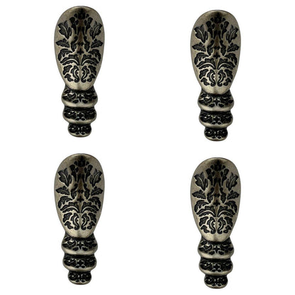 Pezinho Egípcio Bota em Metal Prata Velho 1,8x4,5cm Kit com 4 Peças - Palácio da Arte