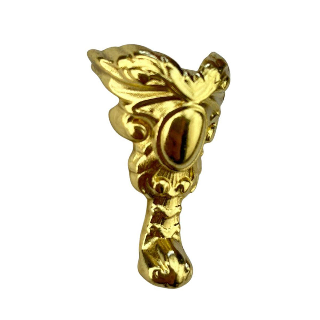 Pezinho Espelho Real em Metal Dourado 1,8x3,6cm Kit com 4 peças - Palácio da Arte