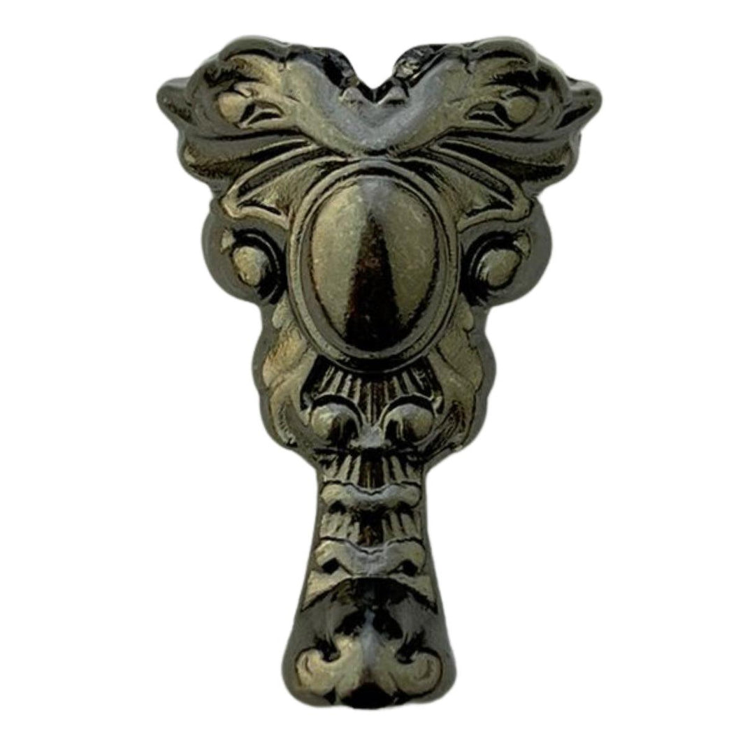 Pezinho Espelho Real em Metal Grafite 1,8x3,6cm Kit com 4 peças - Palácio da Arte
