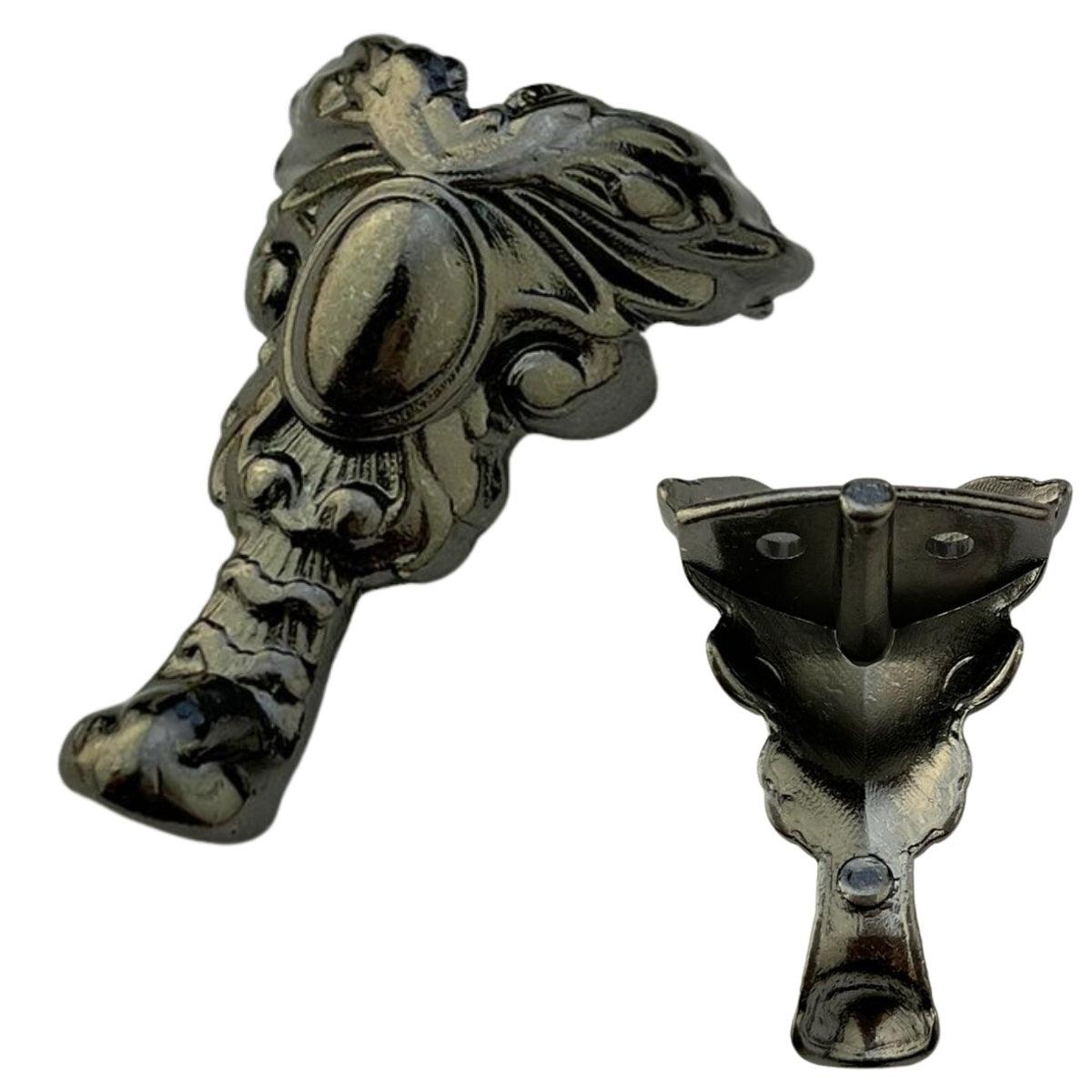 Pezinho Espelho Real em Metal Grafite 1,8x3,6cm Kit com 4 peças - Palácio da Arte
