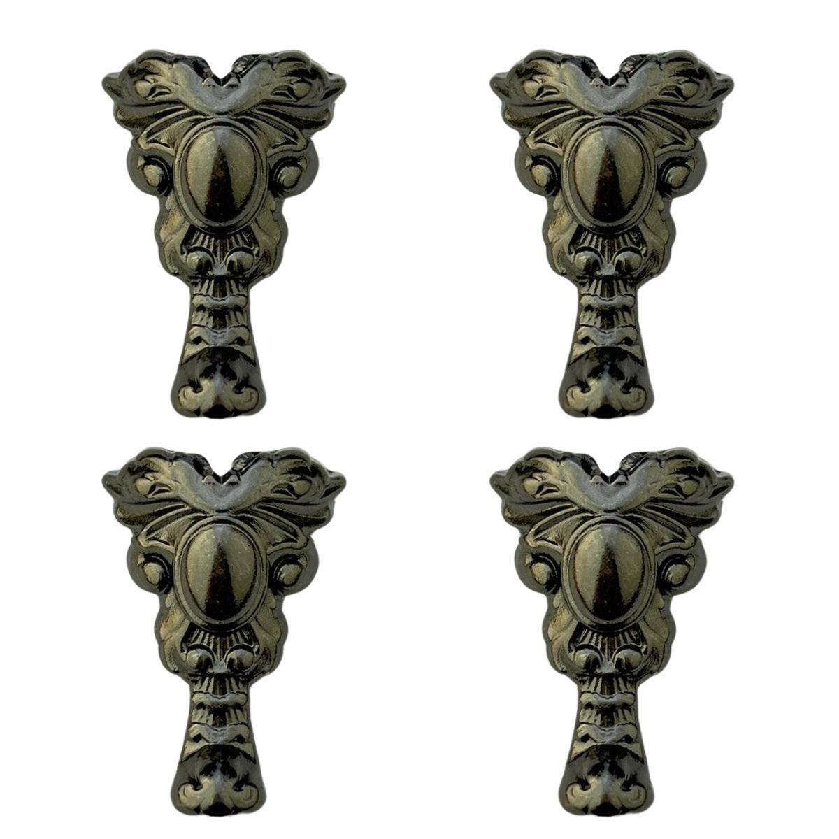 Pezinho Espelho Real em Metal Grafite 1,8x3,6cm Kit com 4 peças - Palácio da Arte