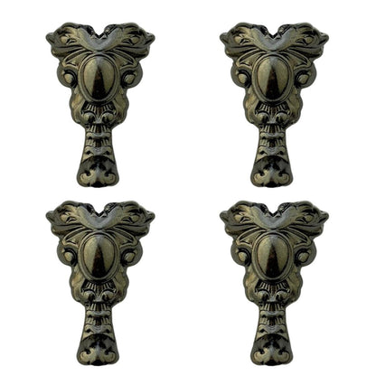 Pezinho Espelho Real em Metal Grafite 1,8x3,6cm Kit com 4 peças - Palácio da Arte