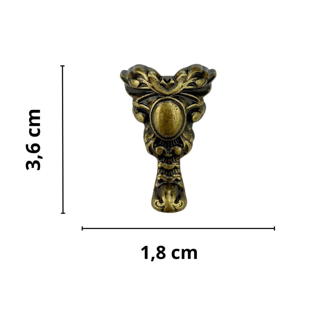 Pezinho Espelho Real em Metal Ouro Velho 1,8x3,6cm Kit com 4 peças - Palácio da Arte