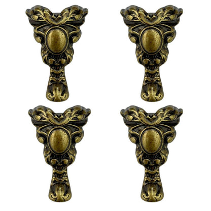 Pezinho Espelho Real em Metal Ouro Velho 1,8x3,6cm Kit com 4 peças - Palácio da Arte