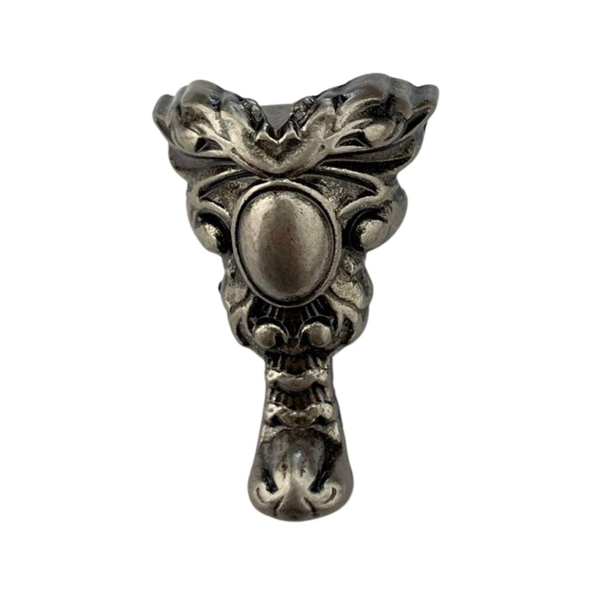 Pezinho Espelho Real em Metal Prata Velho 1,8x3,6cm Kit com 4 peças - Palácio da Arte