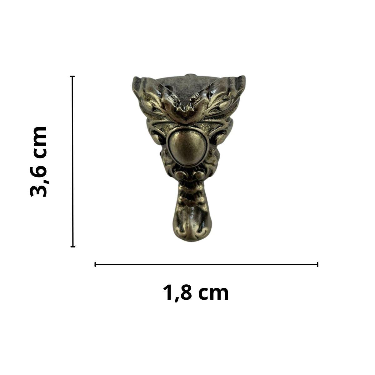 Pezinho Espelho Real em Metal Prata Velho 1,8x3,6cm Kit com 4 peças - Palácio da Arte
