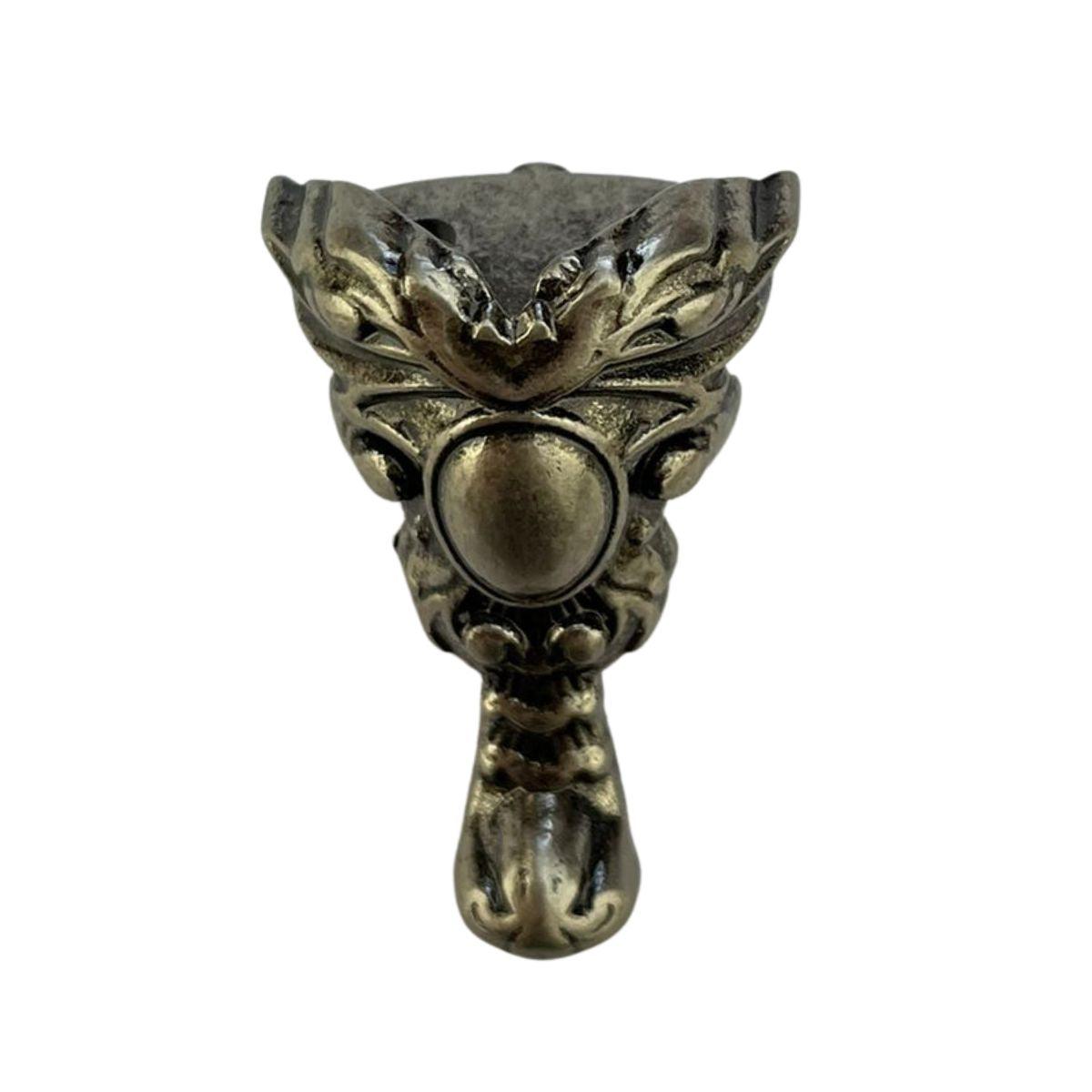 Pezinho Espelho Real em Metal Prata Velho 1,8x3,6cm Kit com 4 peças - Palácio da Arte