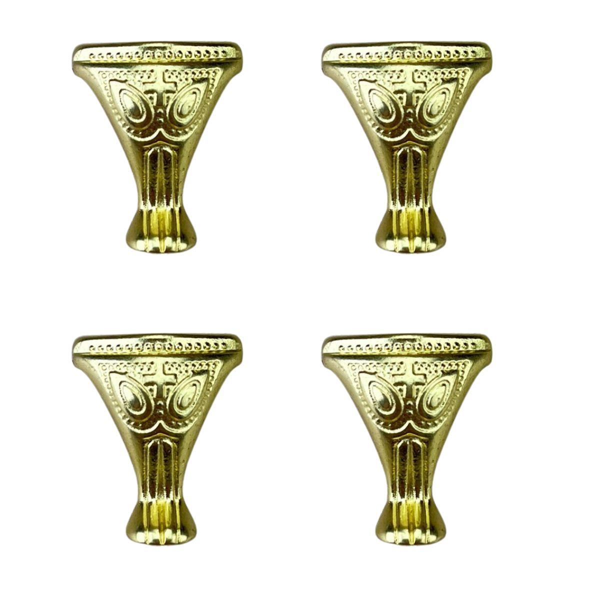 Pezinho Pata de Elefante Egípcio em Metal Dourado 2,2x1,9cm Kit com 4 peças - Palácio da Arte