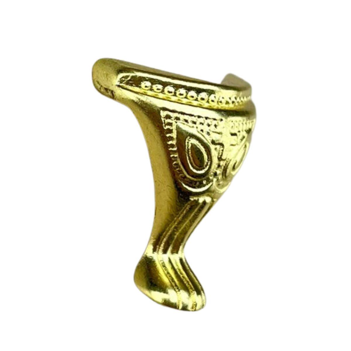 Pezinho Pata de Elefante Egípcio em Metal Dourado 2,2x1,9cm Kit com 4 peças - Palácio da Arte